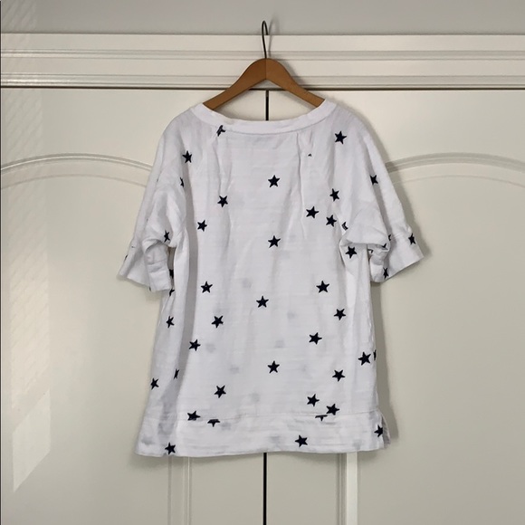 ❤️Loft Sweatshirt White Navy Embroidered Stars M - Picture 5 of 5